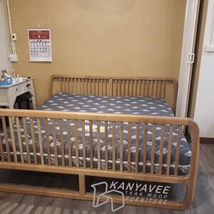 เตียงนอนไม้สักผู้สูงอายุ5ฟุต