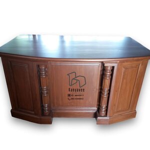 โต๊ะทำงานผู้บริหารไม้สัก สีวอลนัท