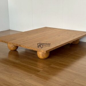 เตียงญี่ปุ่นไม้สัก 5 ฟุต สีธรรมชาติ