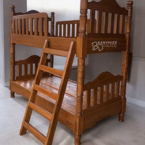 เตียง2ชั้นไม้สักอบแห้ง 3.5ฟุต