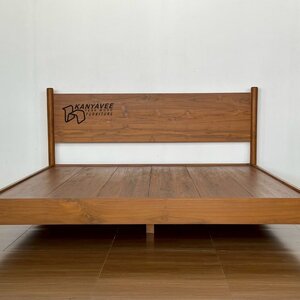 เตียงไม้สัก 6ฟุต สีสักด้าน