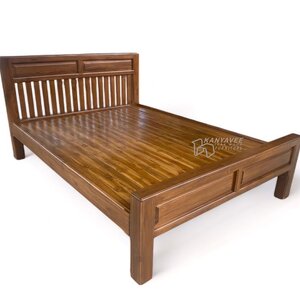 เตียงหัวซี่ไม้สัก 6 ฟุต