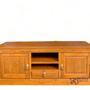 ตู้วางทีวีไม้สักสีสักทอง