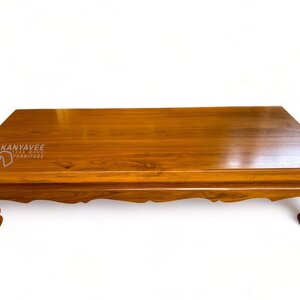 ตั่งไม้สักขาสิงห์ สีสักทอง