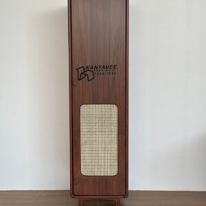 ตู้เสื้อผ้าประดับหวายมินิมอล สีวอลนัทเข้ม