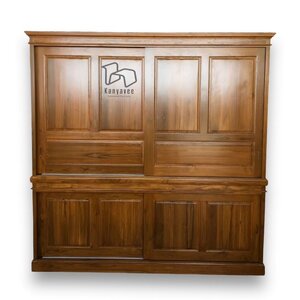 ตู้เสื้อผ้าไม้สักอบแห้ง