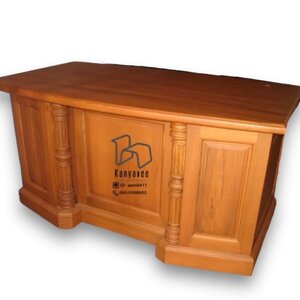 โต๊ะทำงานผู้บริหารไม้สัก สีสักทอง