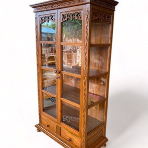 ตู้โชว์กระจกไม้สัก