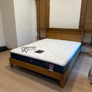 เตียงไม้สักมินิมอล รุ่น headbox 5ฟุต สีธรรมชาติ