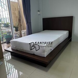 เตียงไม้สัก 3.5ฟุต สไตล์ญี่ปุ่น