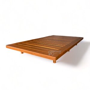 เตียงญี่ปุ่นไม้สัก 3.5 ฟุต สีสักด้าน