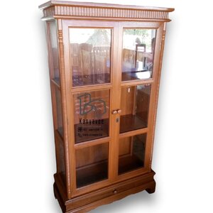 ตู้โชว์กระจกไม้สัก