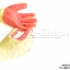 Solid Rubber Palm coated ถุงมือถักเซฟตี้เคลือบยาง 1.25 MM สีเหลืองเคลือบส้ม