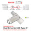 SanDisk Ultra Dual Drive Go USB Type-C (SDDDC4 Silver) หัว USB Type C - USB A Flash Drive สำหรับ iPhone15 iPadPro Android แอนดรอยด์ Mac และ Computer คอมพิวเตอร์ (ความจุ 64GB ,128GB,256GB ,512GB & 1TB) ประกัน 5 ปี