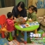 E10906 โต๊ะเขียนหนังสือเด็ก (โต๊ะกลม) สีชมพู