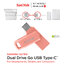 SanDisk Ultra Dual Drive Go USB Type-C (SDDDC3 Peace) หัว USB Type C - USB A Flash Drive สำหรับ iPhone15 iPadPro Android แอนดรอยด์ และ Computer คอมพิวเตอร์ (ความจุ 64GB ,128GB,256GB ,512GB) ประกัน 5 ปี
