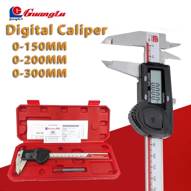Guanglu Brand, High Precision 0.005mm Digital Caliper0-150/200/300mm, Electronic Vernier Caliper Micrometer Digital Measuring Tools,