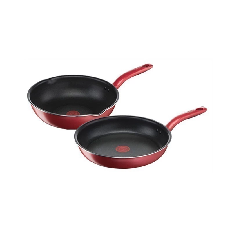 Tefal เซ็ตกระทะ So Chef ก้นอินดักชั่น 2 ชิ้น กระทะก้นลึกขอบ 2 หยัก ขนาด 28 ซม. และ กระทะก้นแบน ขนาด 24 ซม.