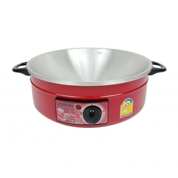 IMARFLEX กระทะไฟฟ้า อลูมิเนียม ความจุ 3 ลิตร รุ่น MP-14 ซึ้ง 1 ชั้น ฝาแก้ว 30 เซน (1050W) (สีฟ้า หรือ สีแดง) คละสี
