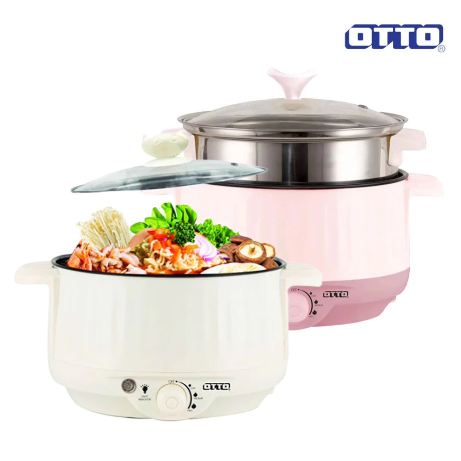 OTTO หม้อสุกี้ ชาบู รุ่น SP-306A ความจุ 1.5 ลิตร มีซึ่ง ฝาแก้ว หม้อต้มเอนกประสงค์ หม้อไฟฟ้า กระทะไฟฟ้า กำลังไฟ 600 วัตต์